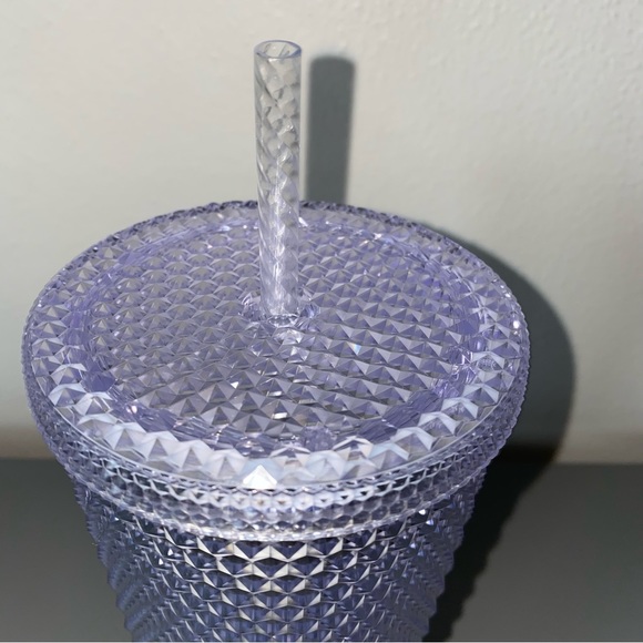 NWT Starbucks Crystal Clear Silver Glow In Dark Studded Bling 24oz Venti - Picture 8 of 9